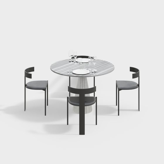 Ensemble table et chaises de salle à manger moderne