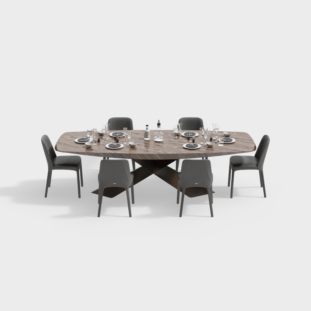 Современный обеденный стол и стулья