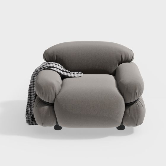 Comfortable Low-Poly Sofa 3D model