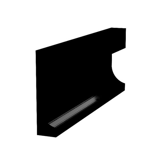 Matte Black Glow Skirting Board 3D Model
