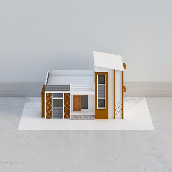 Urban Cottage Low Poly 3D model