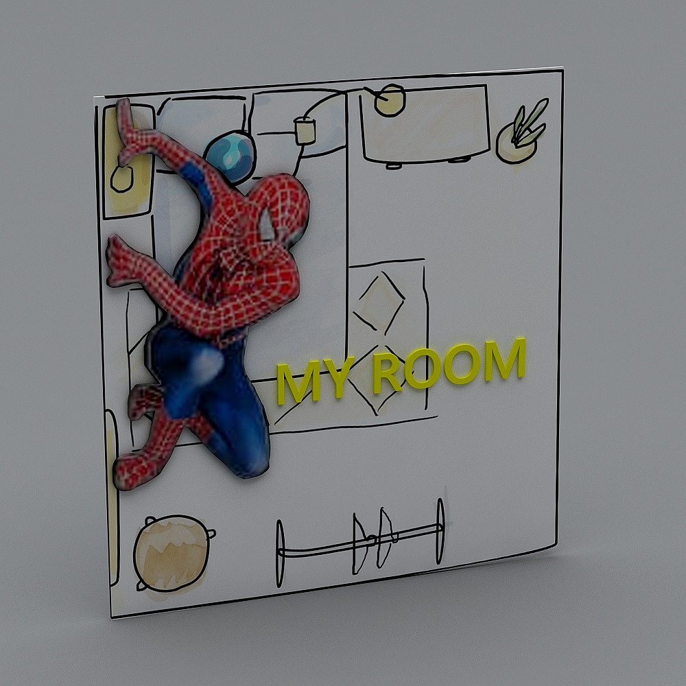 Vibrant My Room 3D Model with Low Poly Style