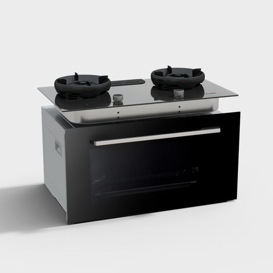 Sleek Gas Stove 3D model for Modern Kitchens