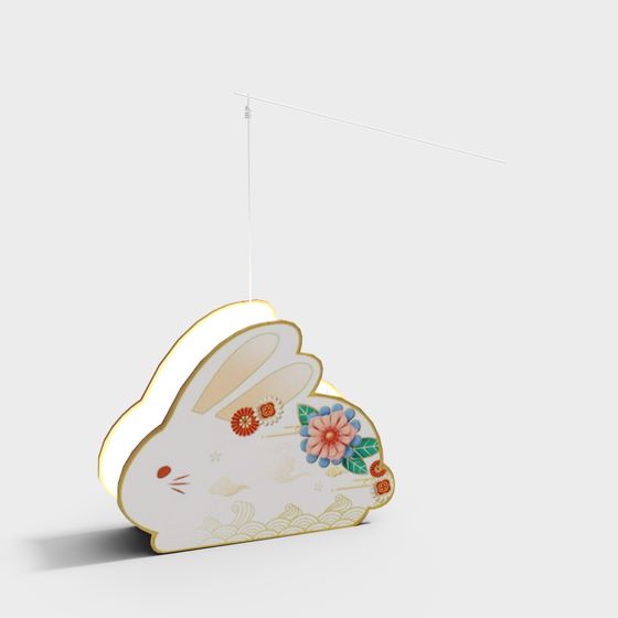 Rabbit Pendant Lamp 3D model