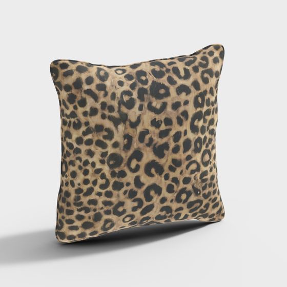 Leopard Print Pillow 3D model for Unique Interiors