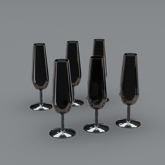 Elegant Low-Poly Wine Glass 3D model