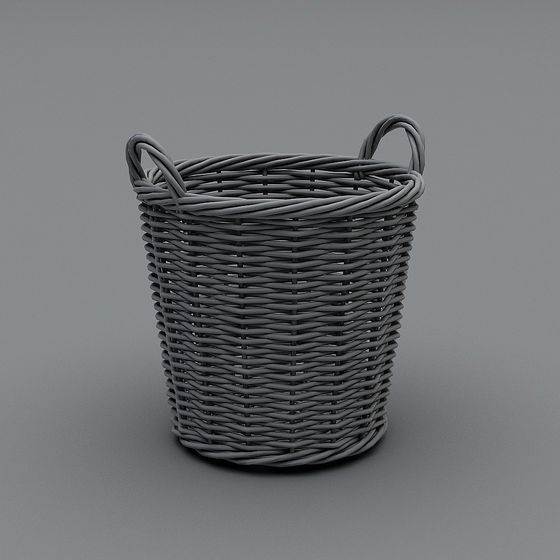 Stylish Low-Poly Woven Basket 3D model
