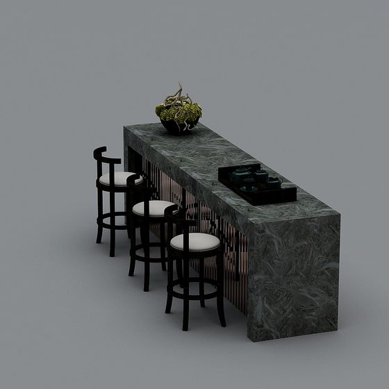 Elegant Bar Counter 3D model Design