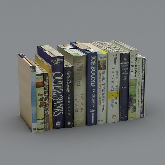 High-Detail Low-Poly Bookshelf 3D Model