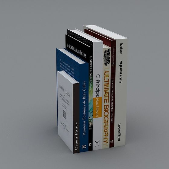 Elegant Book Stack 3D model for Creative Projects