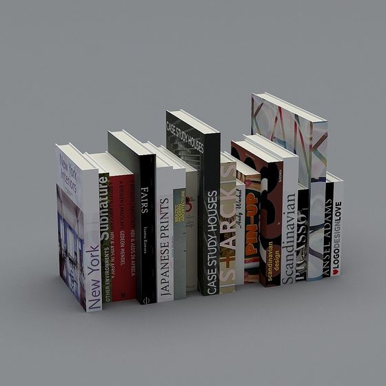 Stylish Stacked Book 3D Model for Creative Projects