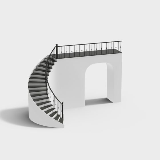 Elegant Spiral Staircase 3D model