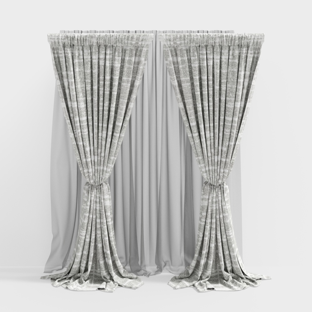Elegant Soft Curtain 3D model for Interior Design