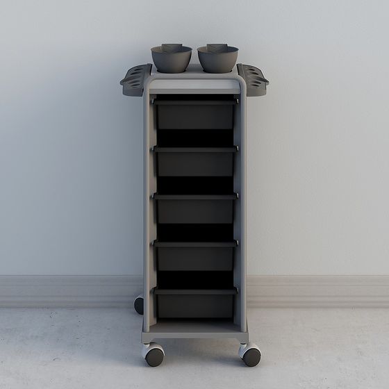 Stylish Kitchen Cart 3D model for Creative Spaces