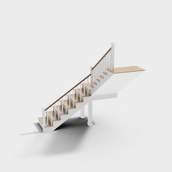 Stylish Low-Polygon Staircase 3D model