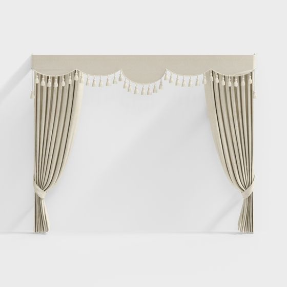 Elegant 3D Curtain Model for Classic Interiors