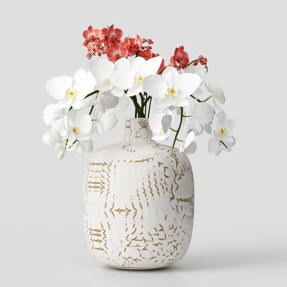 Orchid Garden Vase 3D model