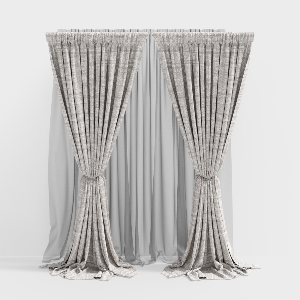 Elegant Sheer Curtain 3D model