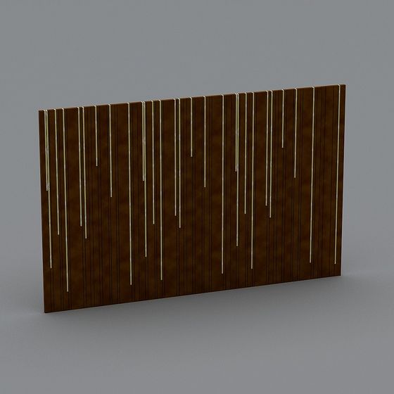 Streamlined Wooden Screen 3D model