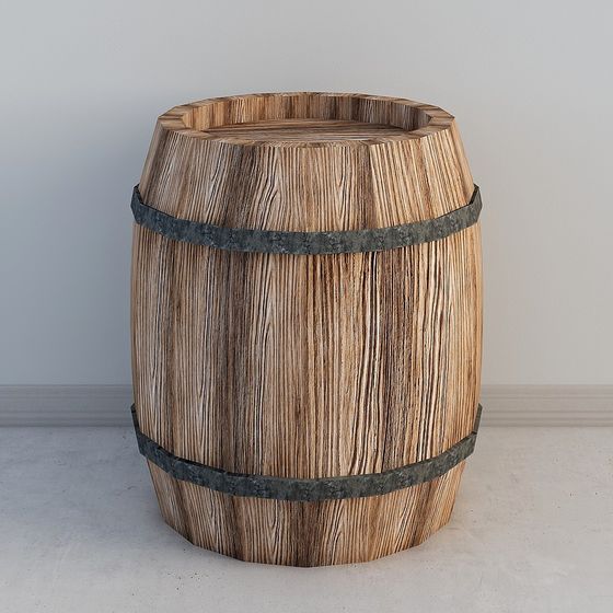 Vintage Wooden Barrel 3D model