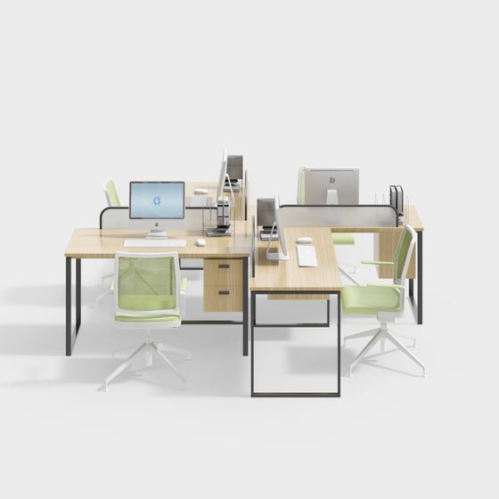 Stylish Office Desk and Chair 3D model