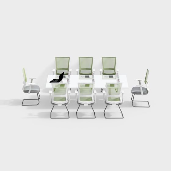 Stylish Conference Room Table and Chair Set 3D model