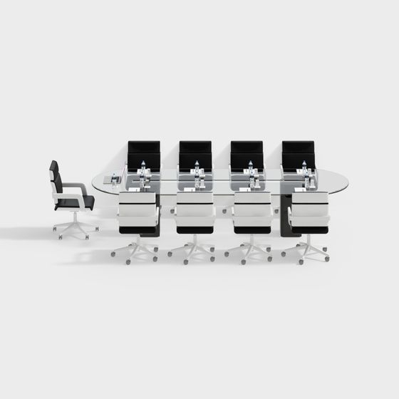 Modern Conference Table and Chair 3D model