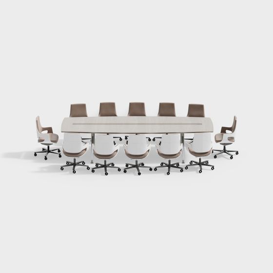 Stylish Conference Table and Chairs 3D model for Modern Offices