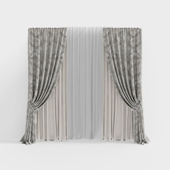 Stylish Low-Poly Curtain 3D Model for Creative Spaces