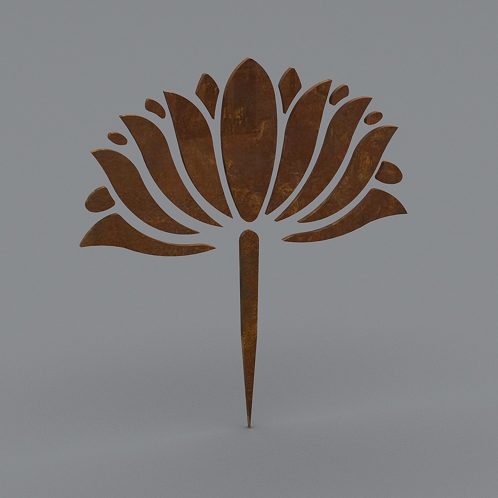 Rusty Lotus 3D model - Unique Metal Flower