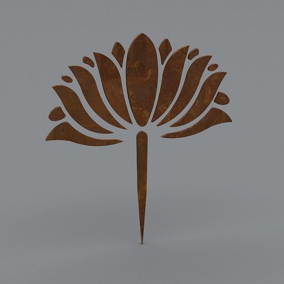 Rusty Lotus 3D model - Unique Metal Flower