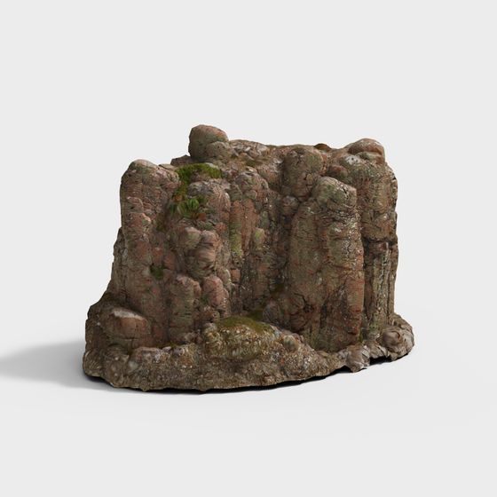 Realistic Low-Poly Rock Formation 3D model
