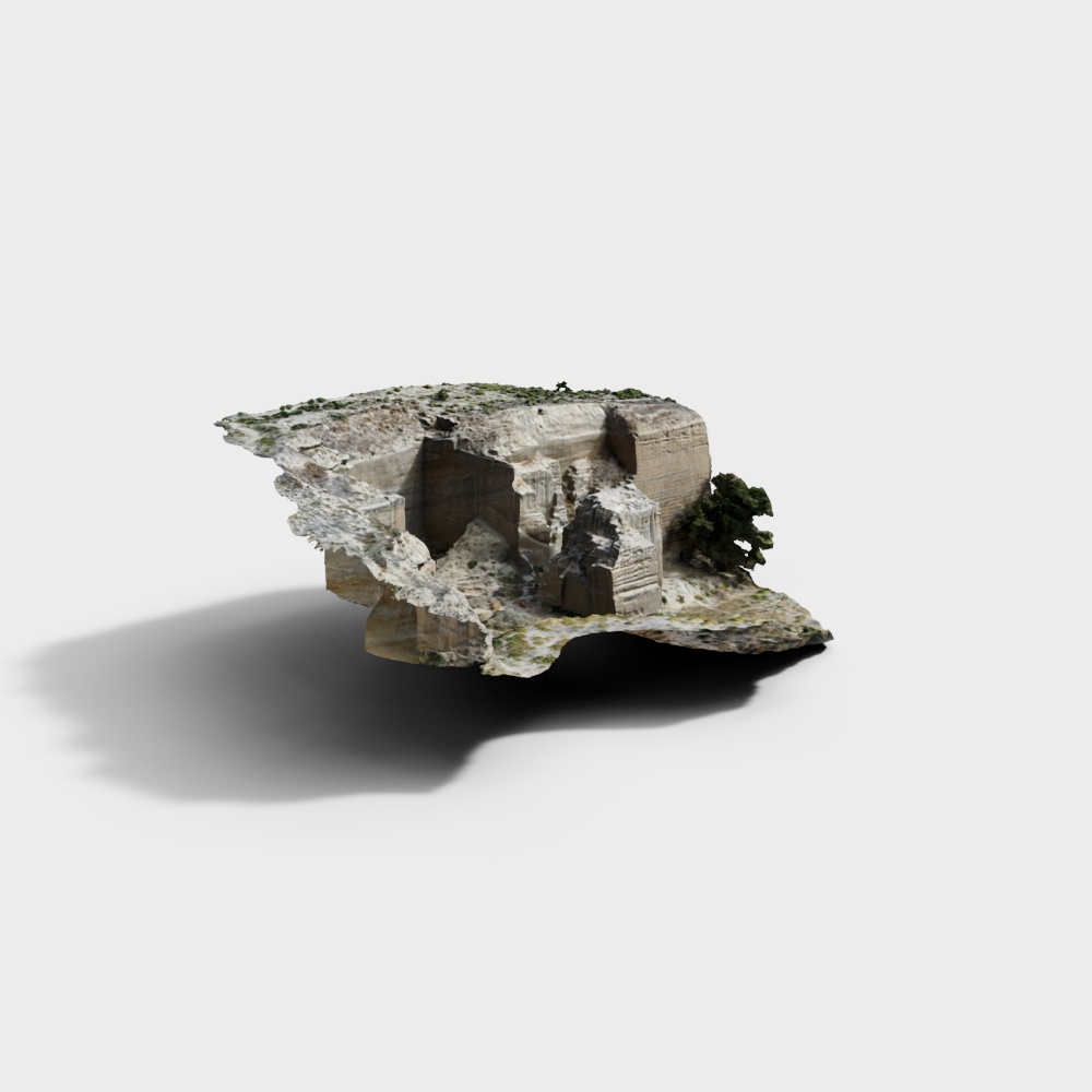 Lost Cave 3D Model – Low Poly Ancient Ruin
