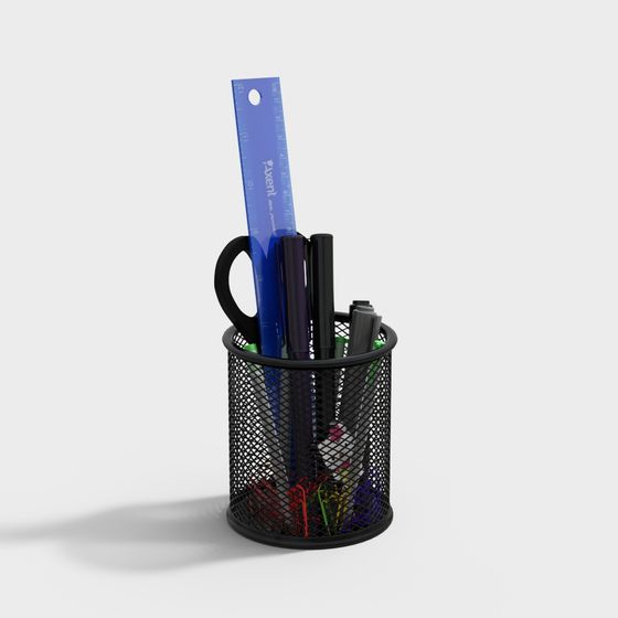 Low-Polygon 3D Pencil Holder Model