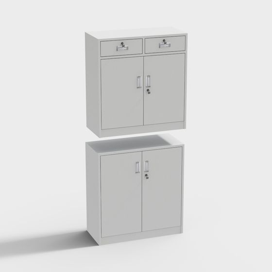 Stylish Low-Polygon Storage Cabinet 3D model