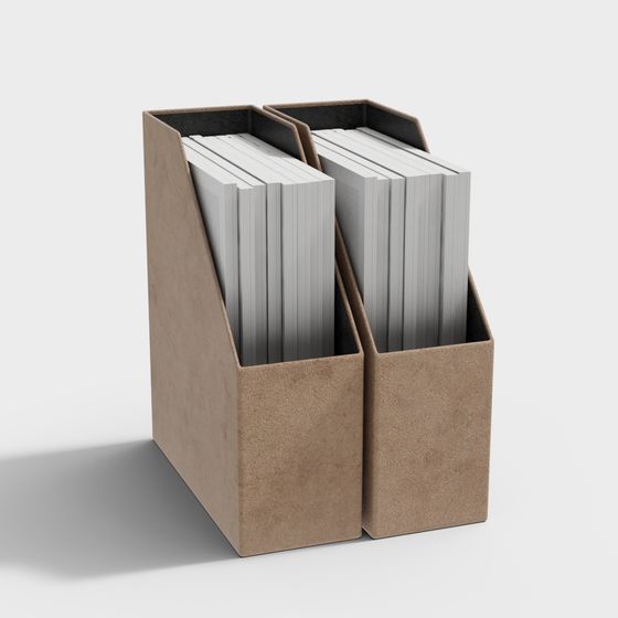 Low Poly Cardboard Bookshelf 3D model