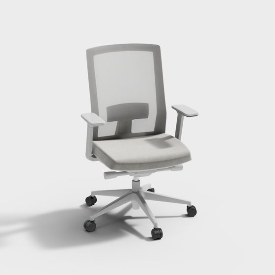 Modern Office Chair 3D Model in Gray Finish