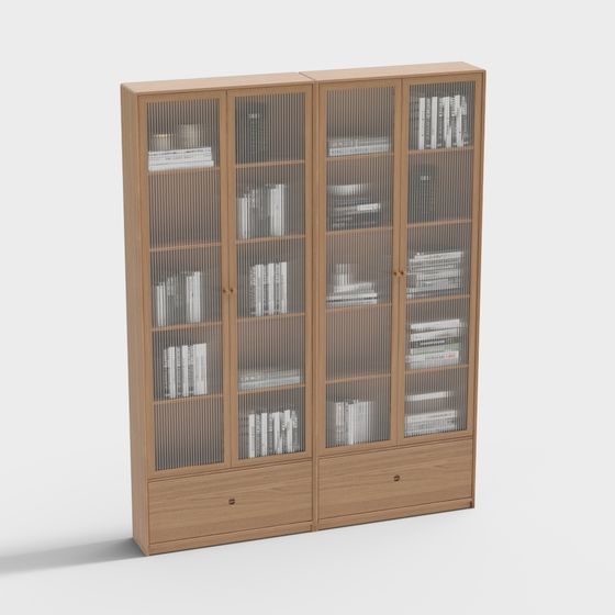 Stylish Library Cabinet 3D model for Modern Interiors