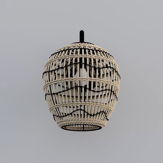 Stylish Woven Pendant Light 3D model for Modern Interiors
