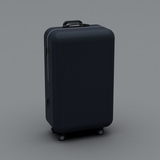 Stylish Black Luggage 3D model for Creative Projects