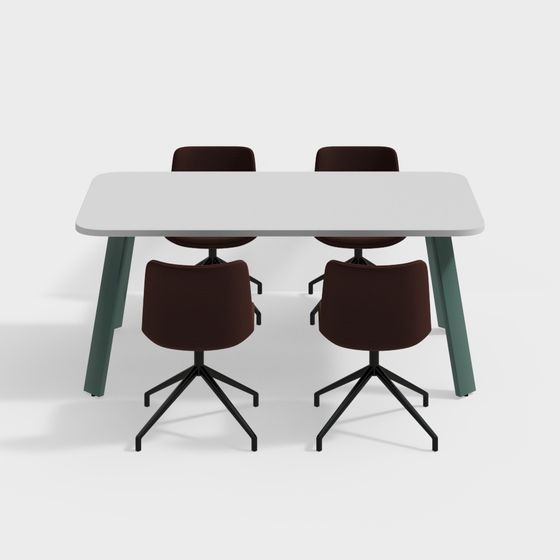 Modern Conference Table and Chair Set 3D model