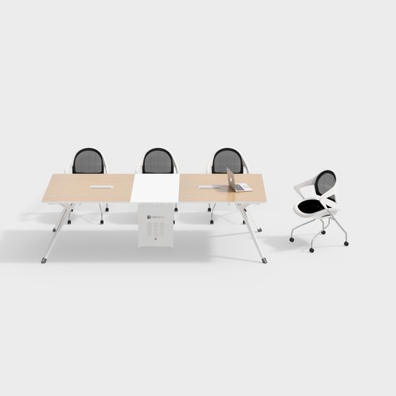 Modern Minimalist Desk and Chair 3D model