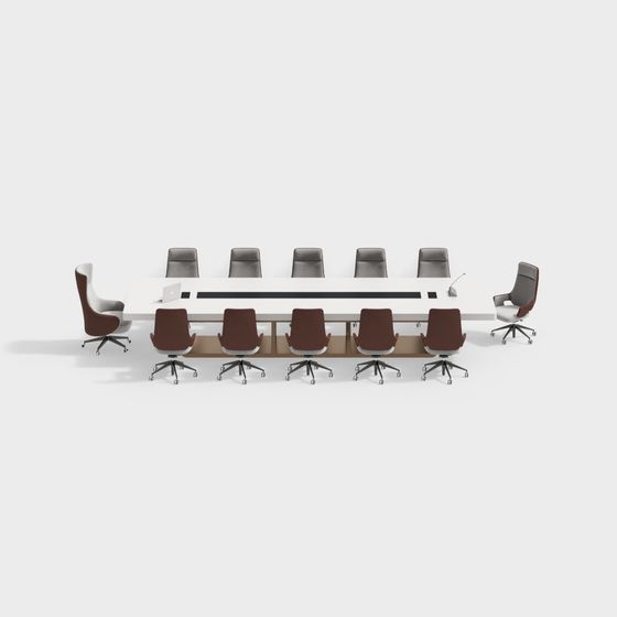 Modern Conference Table and Chairs 3D model
