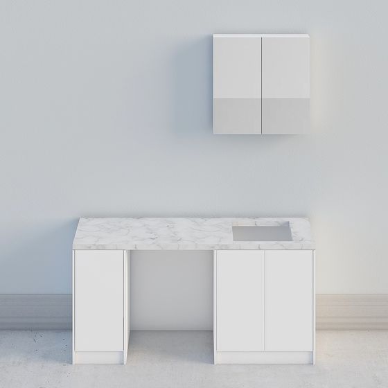 Urban Minimal Desk 3D model for Contemporary Spaces