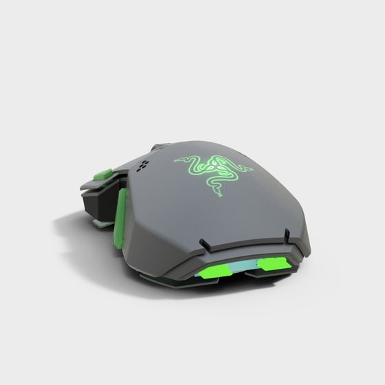 Low Poly Razer DeathAdder V2 Gaming Mouse 3D model