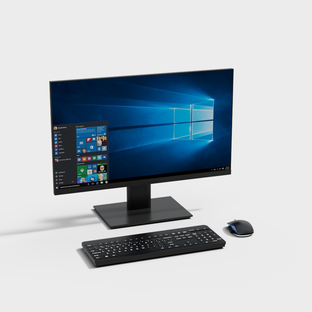 Stylish Low-Poly Computer Set 3D model
