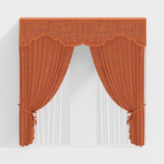Vintage Elegance Curtain 3D model