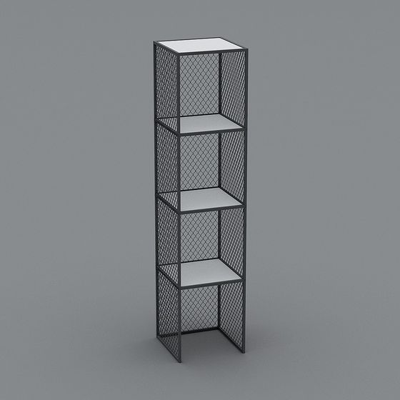 Minimalist 3D Bookshelf Model for Urban Interiors