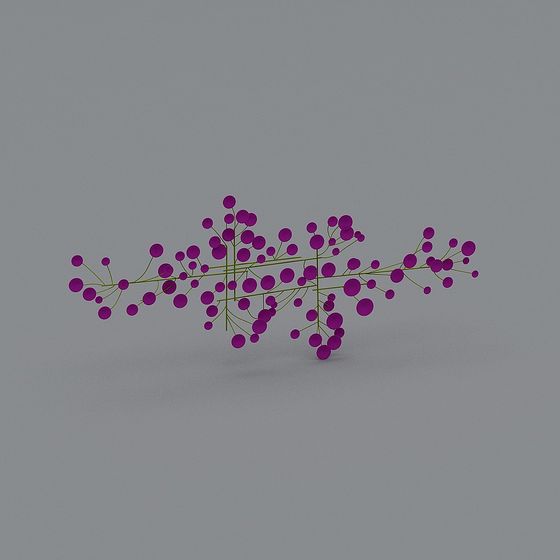 Purple Fruit Branch 3D model