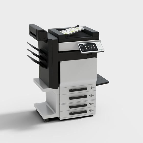 Modern Printer 3D Model in Black